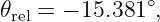               ∘
𝜃rel = − 15.381  ,
