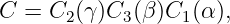 C  = C2 (γ)C3(β )C1 (α),
