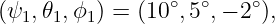 (ψ1, 𝜃1,ϕ1 ) = (10 ∘,5∘,− 2 ∘),
