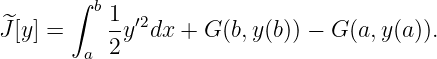       ∫  b1
^J[y] =    -y ′2dx + G (b,y(b)) − G (a,y(a)).
        a 2
