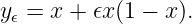 y  = x + 𝜖x(1 − x).
 𝜖
