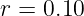 r = 0.10
