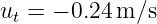 ut = − 0.24m/s
