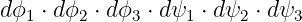 dϕ  ⋅ dϕ ⋅ dϕ ⋅ dψ ⋅ d ψ ⋅ dψ
   1    2    3    1    2    3
