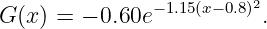 G (x ) = − 0.60e− 1.15(x−0.8)2.
