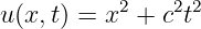 u(x,t) = x2 + c2t2
