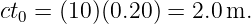 ct0 = (10)(0.20) = 2.0m.
