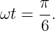 ωt = π-.
     6
