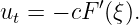 u =  − cF′(ξ).
 t
