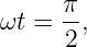 ωt = π-,
     2
