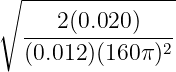 ∘ ---------------
---2-(0.020-)---
(0.012)(160π )2