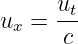      ut
ux = --
      c
