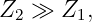 Z  ≫  Z  ,
  2     1
