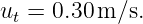 ut = 0.30 m/s.
