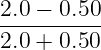 2.0 −-0.50-
2.0 + 0.50