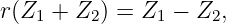 r(Z1 + Z2) = Z1 − Z2,
