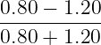 0.80 −  1.20
-----------
0.80 + 1.20