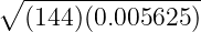 ∘  ----------------
   (144 )(0.005625 )