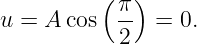           (  )
u = A cos  π-  = 0.
            2
