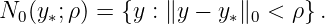 N  (y ;ρ) = {y : ∥y − y ∥ < ρ} .
  0  ∗                ∗ 0
