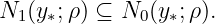 N1 (y∗;ρ) ⊆ N0 (y∗;ρ ).
