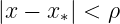 |x − x ∗| < ρ
