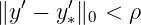 ∥y′ − y∗′∥0 < ρ
