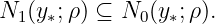 N1 (y∗;ρ) ⊆ N0 (y∗;ρ ).
