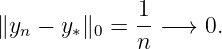 ∥y  − y ∥  = 1-− →  0.
  n    ∗ 0   n
