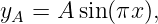 yA = A sin(πx ),
