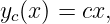 yc(x) = cx,
