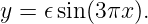 y =  𝜖sin (3πx).
