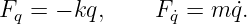Fq = − kq,     F˙q = m ˙q.
