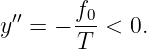  ′′     f0-
y =  − T  < 0.

