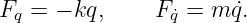 Fq = − kq,     F˙q = m ˙q.
