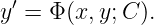  ′
y =  Φ(x, y;C ).
