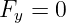 Fy =  0
