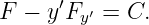 F  − y′Fy′ = C.
