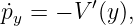 p˙y = − V ′(y),
