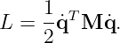 L =  1q˙T M q˙.
     2
