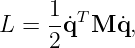 L =  1q˙T M q˙,
     2
