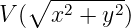   ∘  -2----2-
V(   x +  y )  