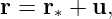 r = r  + u,
     ∗
