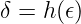 δ = h (𝜖)  