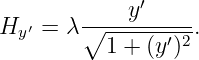             y′
Hy ′ = λ ∘---------.
          1 + (y′)2
