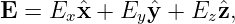 E  = Ex ˆx + Eyyˆ+  Ezˆz,
