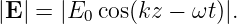 |E| = |E  cos(kz − ωt)|.
        0
