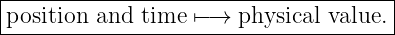 |------------------------------------|
position and time ↦− →  physical value.
--------------------------------------
