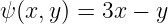 ψ(x,y) = 3x − y
