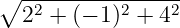 ∘ ----------------
  22 + (− 1)2 + 42